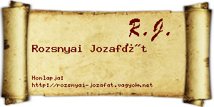 Rozsnyai Jozafát névjegykártya